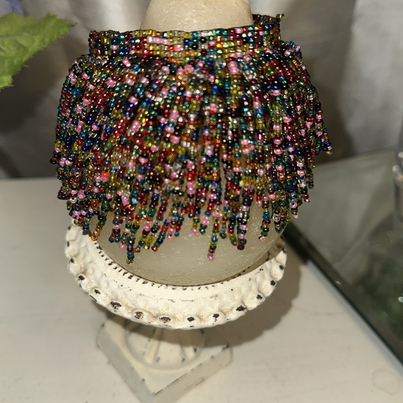 Multicolor Beaded Fringe Bracelet - Picture 4 of 4